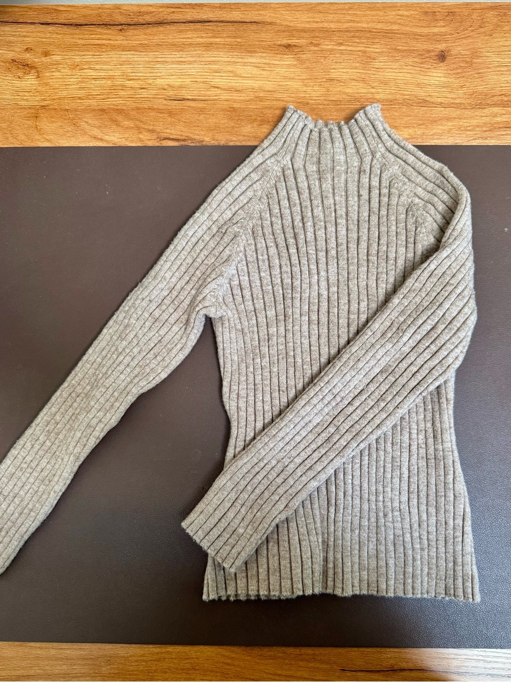 Mayoral Ribbed Mock Neck Sweater - Oatmeal
